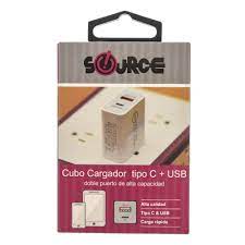 Cubo Source Tipo C+Usb Carga Rapida